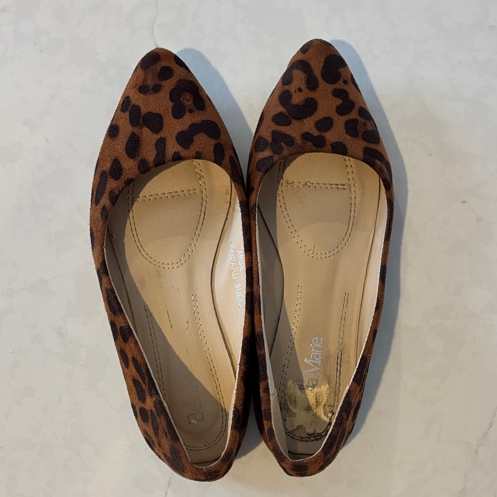 Bella Marie Suede Leopard Patterned Flats